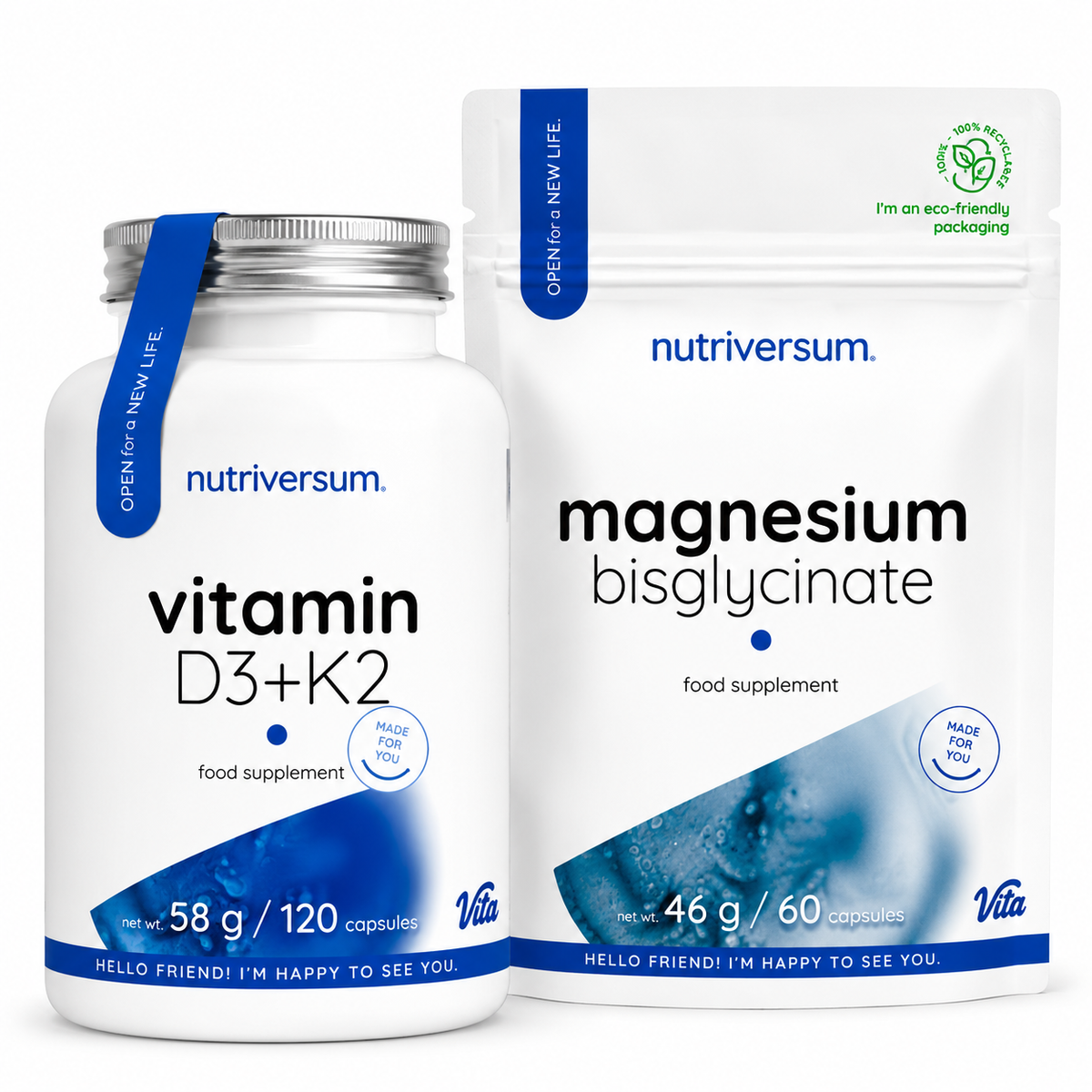 Vitamin D3 + K2 – 120 & Magnesium Set