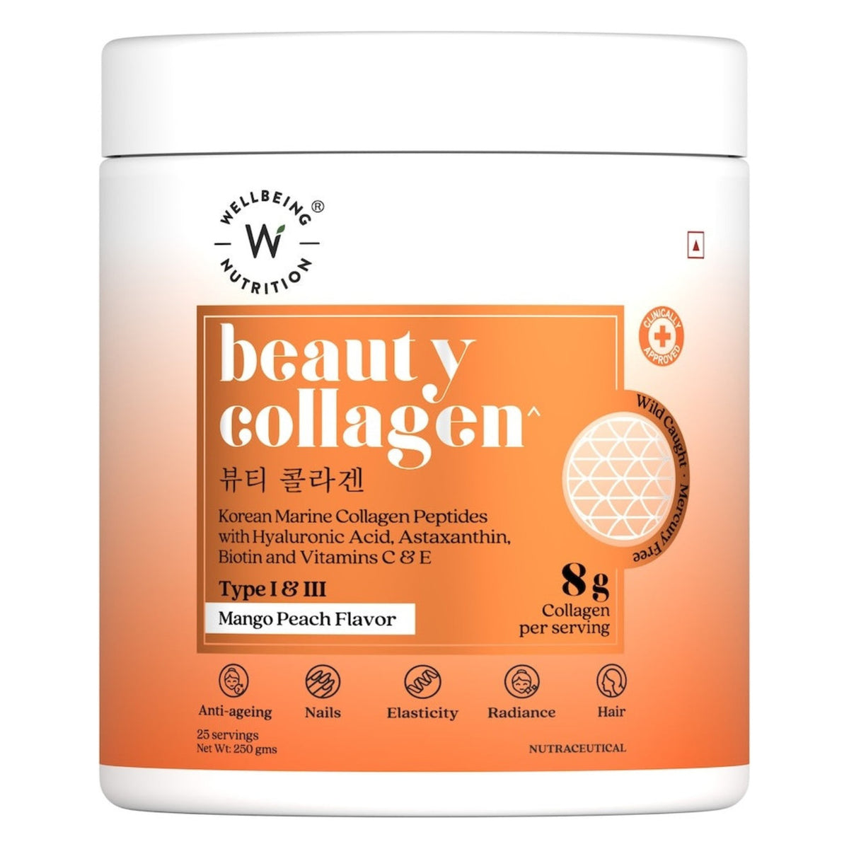 Beauty Collagen – Korea merekollageen, Mango Peach, 250 g